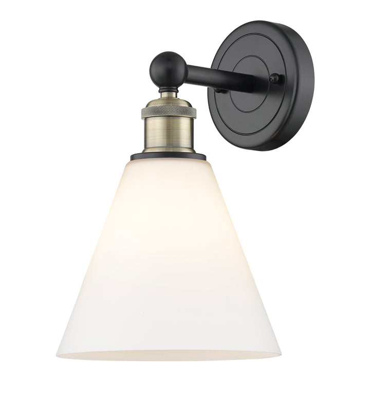 Innovations Lighting Berkshire Glass 8" Sconce - Black Antique Brass Wall Sconces Innovations Lighting Matte White ; Glass Type: White  