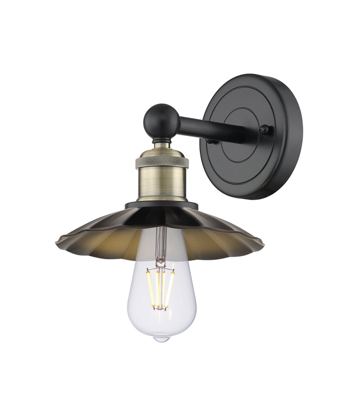 Innovations Lighting Scallop 7.5" Sconce - Black Antique Brass Wall Sconces Innovations Lighting Default Title  