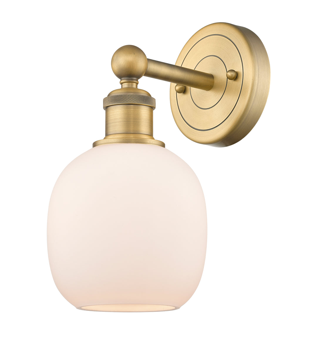 Innovations Lighting Belfast 6" Sconce - Brushed Brass Wall Sconces Innovations Lighting Matte White ; Glass Type: White  