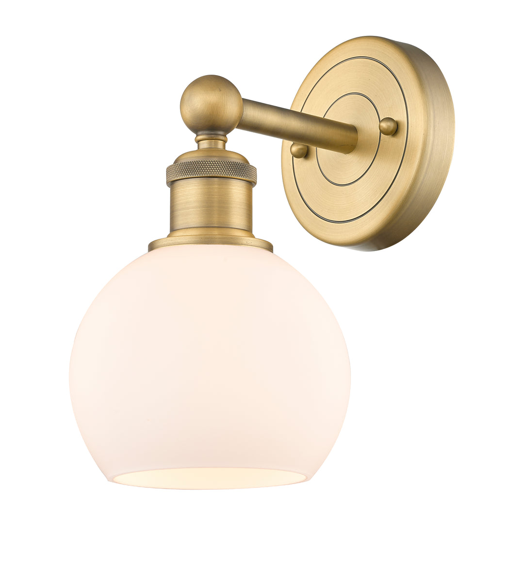 Innovations Lighting Athens 6" Sconce - Brushed Brass Wall Sconces Innovations Lighting Matte White ; Glass Type: White  