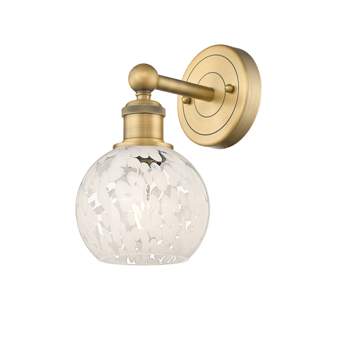 Innovations Lighting White Mouchette 6" Sconce - Brushed Brass Wall Sconces Innovations Lighting White Mouchette ; Glass Type: White  