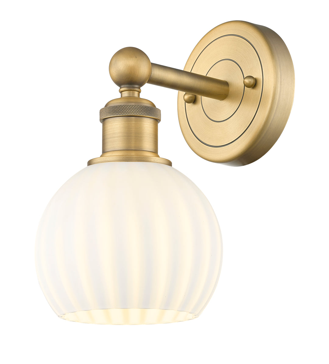 Innovations Lighting White Venetian 6" Sconce - Brushed Brass