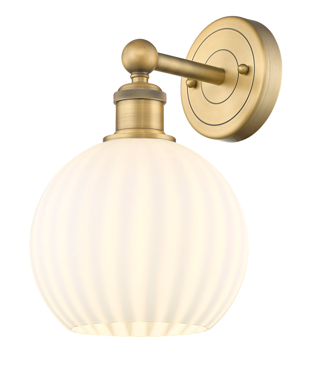 Innovations Lighting White Venetian 8" Sconce - Brushed Brass