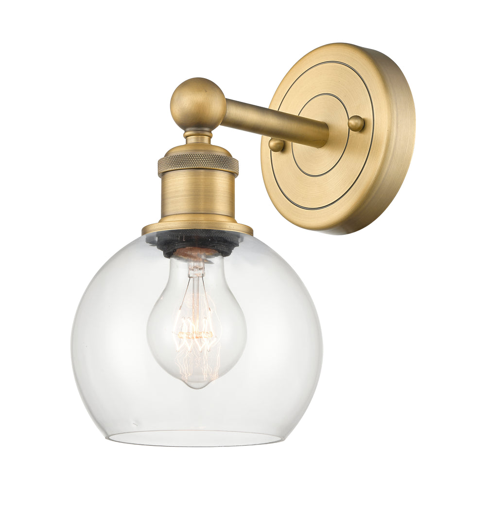 Innovations Lighting Athens 6" Sconce - Brushed Brass Wall Sconces Innovations Lighting Clear ; Glass Type: Transparent  