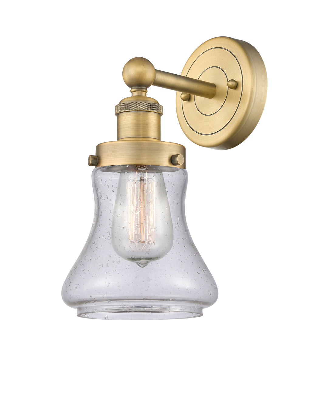 Innovations Lighting Bellmont 6" Sconce - Brushed Brass Wall Sconces Innovations Lighting Seedy ; Glass Type: Seedy; Ribbed  