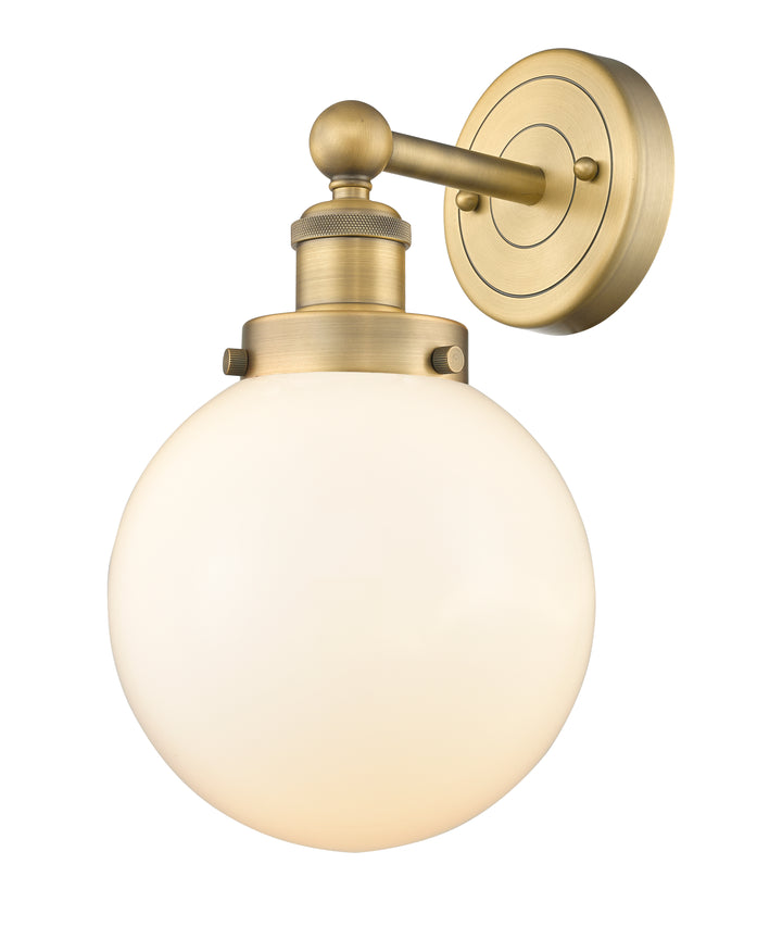 Innovations Lighting Beacon 8" Sconce - Brushed Brass Wall Sconces Innovations Lighting Matte White ; Glass Type: Frosted  