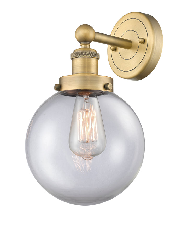 Innovations Lighting Beacon 8" Sconce - Brushed Brass Wall Sconces Innovations Lighting Clear ; Glass Type: Transparent  