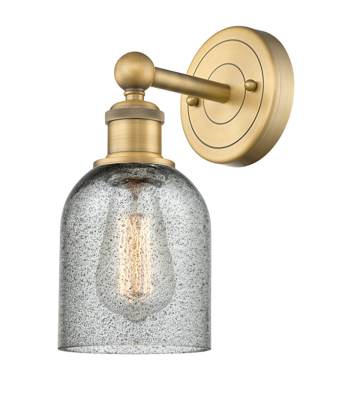 Innovations Lighting Caledonia 5" Sconce - Brushed Brass Wall Sconces Innovations Lighting Charcoal ; Glass Type: Charcoal  