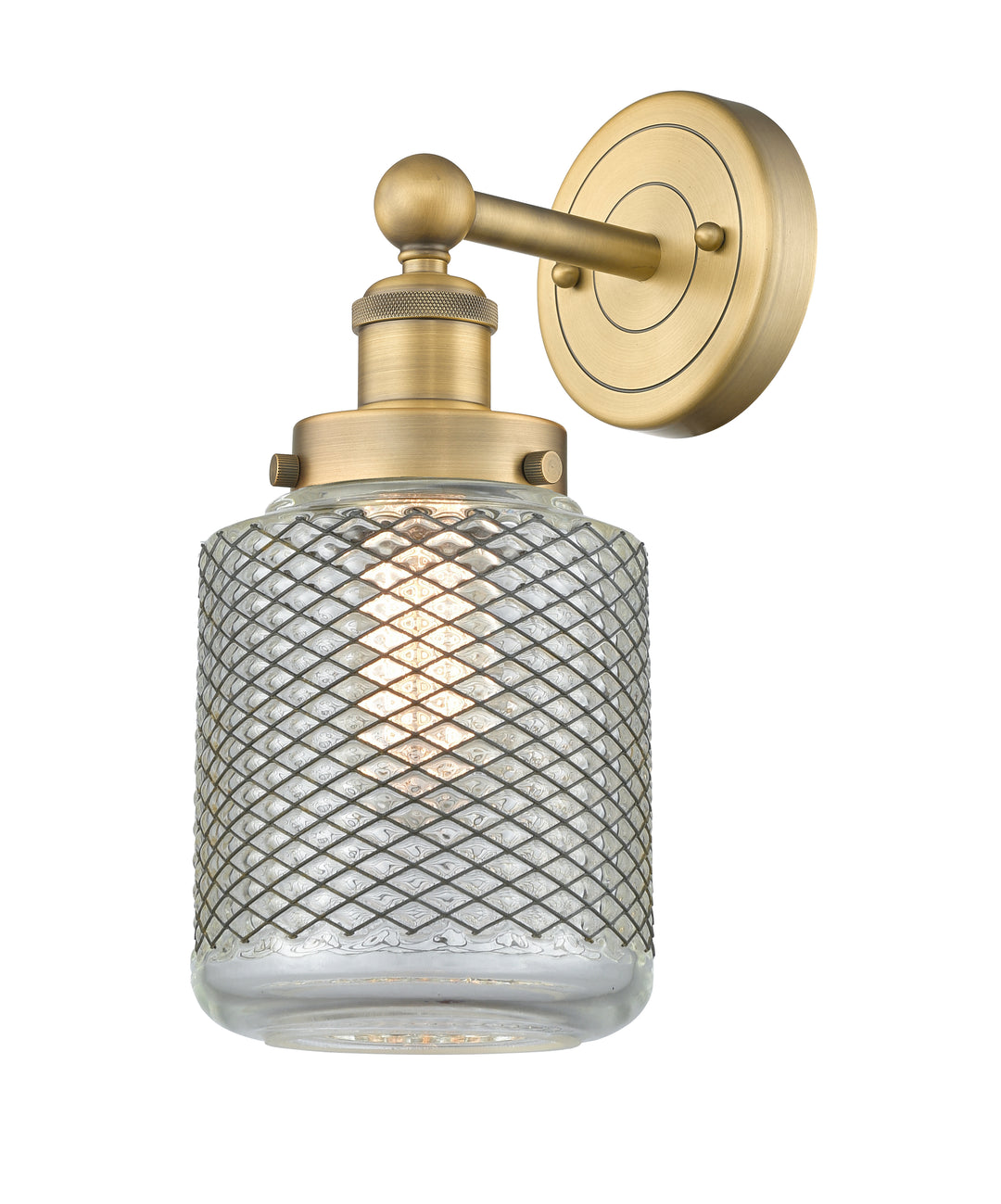 Innovations Lighting Stanton 6" Sconce - Brushed Brass Wall Sconces Innovations Lighting Clear Wire Mesh ; Glass Type: Transparent  