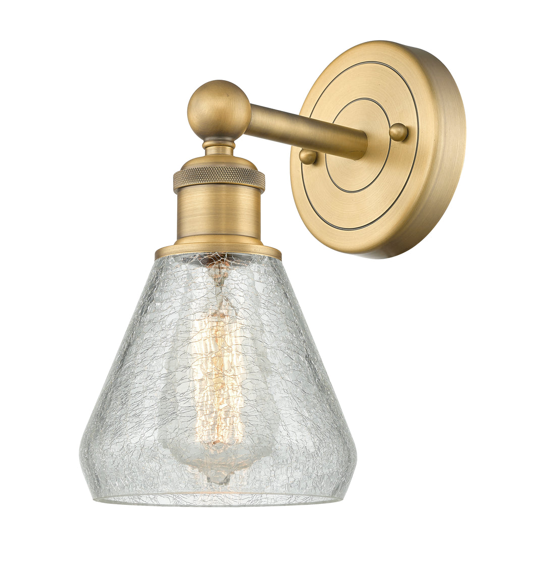 Innovations Lighting Conesus 6" Sconce - Brushed Brass Wall Sconces Innovations Lighting Clear Crackle ; Glass Type: Crackled  