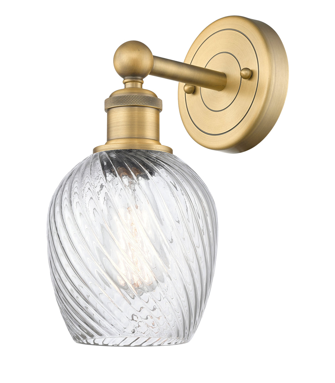 Innovations Lighting Salina 6" Sconce - Brushed Brass Wall Sconces Innovations Lighting Clear Spiral Fluted ; Glass Type: Transparent  