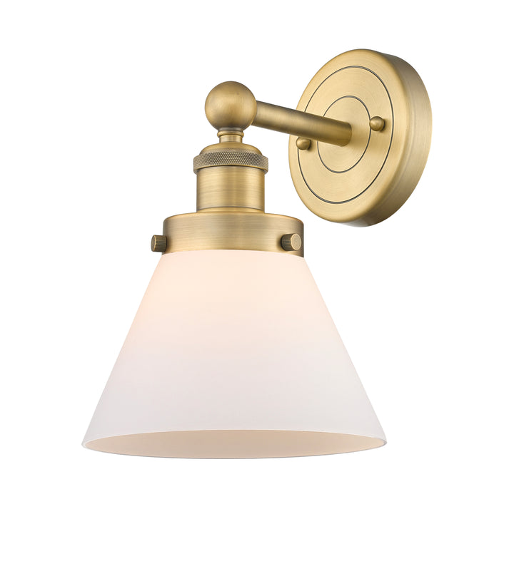 Innovations Lighting Cone 8" Sconce - Brushed Brass Wall Sconces Innovations Lighting Matte White ; Glass Type: Frosted  