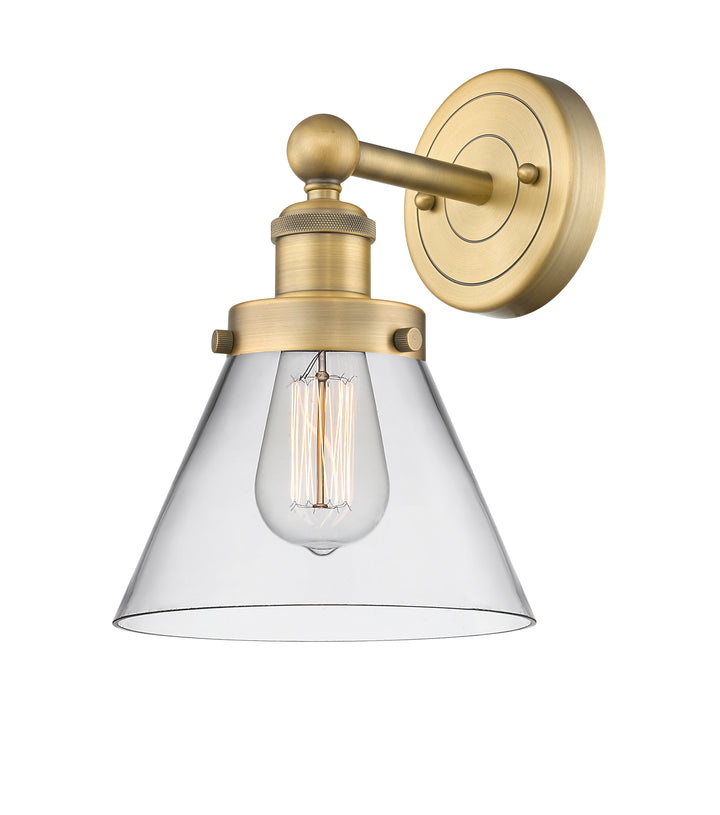 Innovations Lighting Cone 8" Sconce - Brushed Brass Wall Sconces Innovations Lighting Clear ; Glass Type: Transparent  