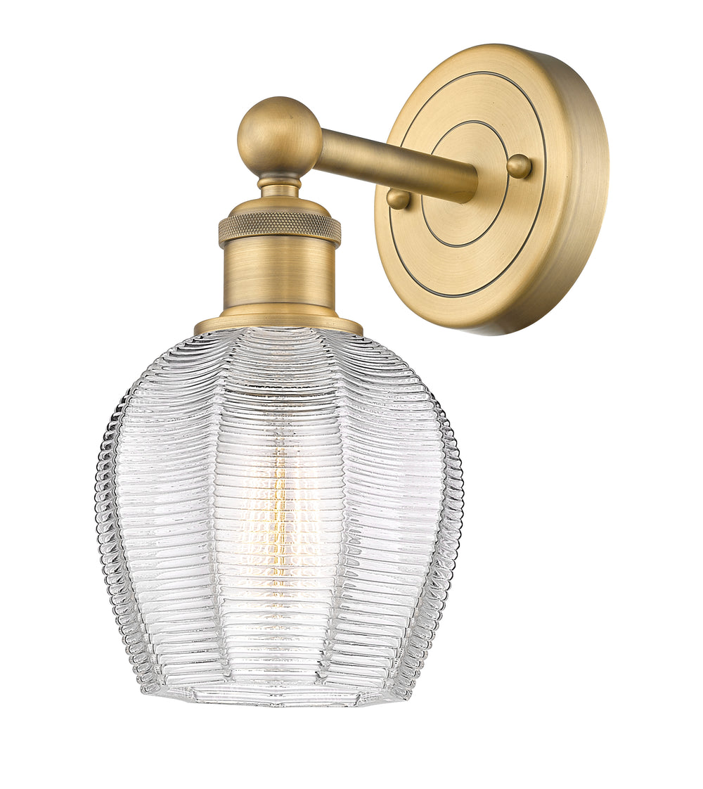 Innovations Lighting Norfolk 6" Sconce - Brushed Brass Wall Sconces Innovations Lighting Clear ; Glass Type: Transparent  