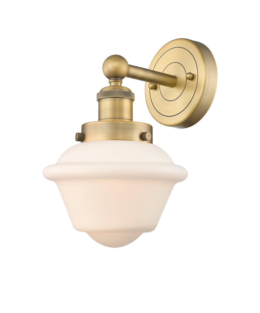 Innovations Lighting Oxford 7.5" Sconce - Brushed Brass Wall Sconces Innovations Lighting Matte White ; Glass Type: Frosted; Ribbed  