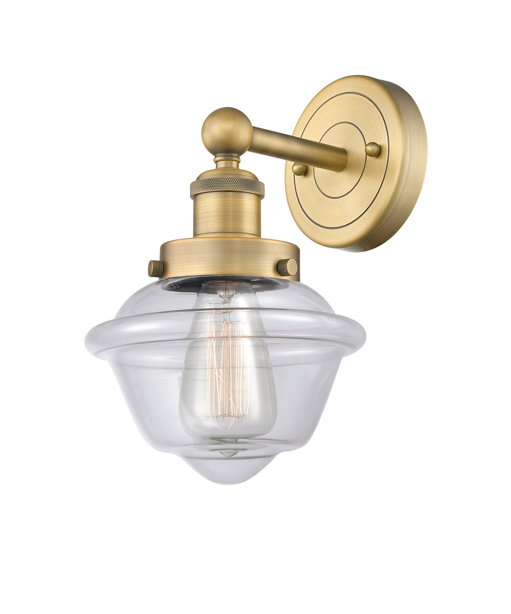 Innovations Lighting Oxford 7.5" Sconce - Brushed Brass Wall Sconces Innovations Lighting Clear ; Glass Type: Transparent; Ribbed  