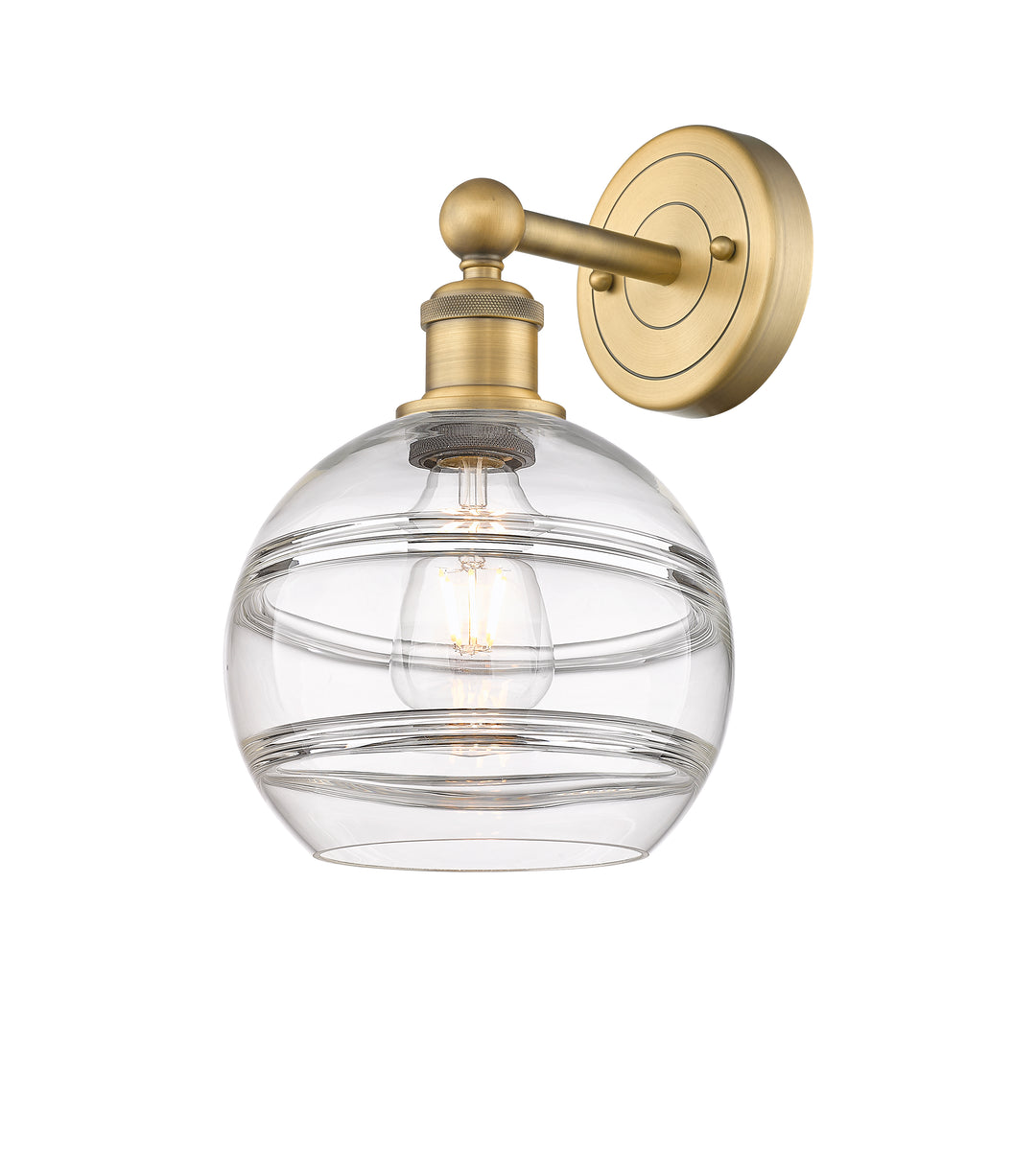 Innovations Lighting Rochester 8" Sconce - Brushed Brass Wall Sconces Innovations Lighting Clear ; Glass Type: Clear  