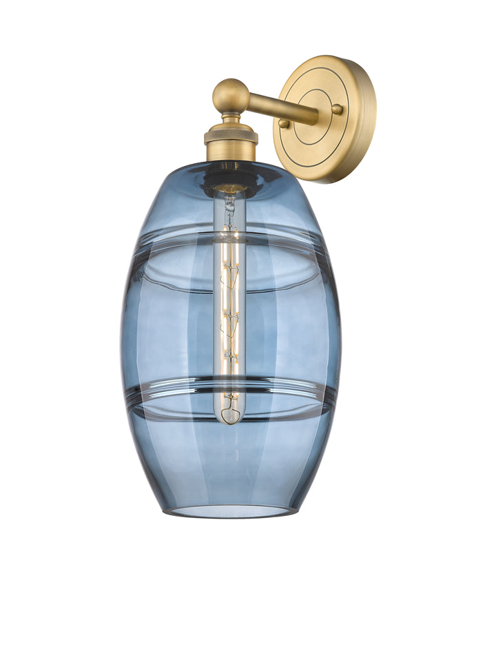 Innovations Lighting Vaz 8" Sconce - Brushed Brass Wall Sconces Innovations Lighting Blue  ; Glass Type: Blue  