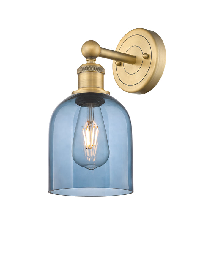 Innovations Lighting Bella 6" Sconce - Brushed Brass Wall Sconces Innovations Lighting Blue  ; Glass Type: Blue  