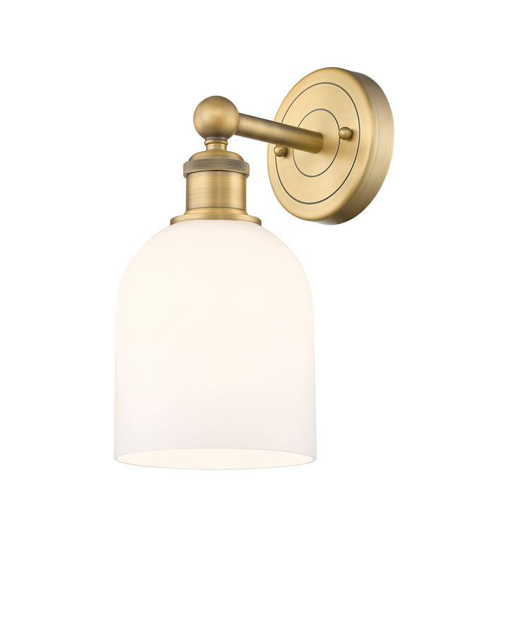 Innovations Lighting Bella 6" Sconce - Brushed Brass Wall Sconces Innovations Lighting White ; Glass Type: White  