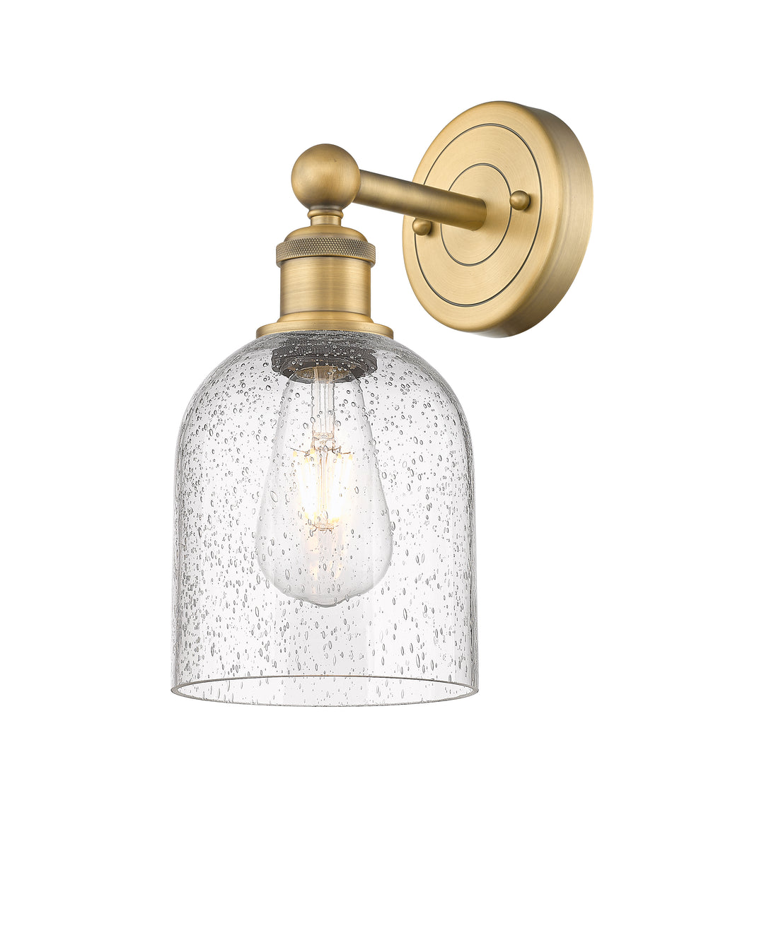 Innovations Lighting Bella 6" Sconce - Brushed Brass Wall Sconces Innovations Lighting Seedy ; Glass Type: Transparent  