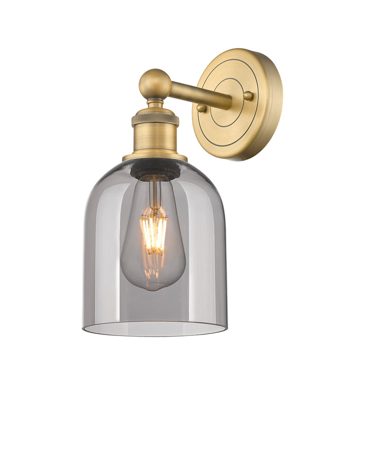 Innovations Lighting Bella 6" Sconce - Brushed Brass Wall Sconces Innovations Lighting Light Smoke ; Glass Type: Smoked  