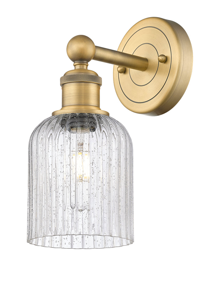 Innovations Lighting Bridal Veil 5" Sconce - Brushed Brass Wall Sconces Innovations Lighting Seedy ; Glass Type: Seedy; Ribbed  