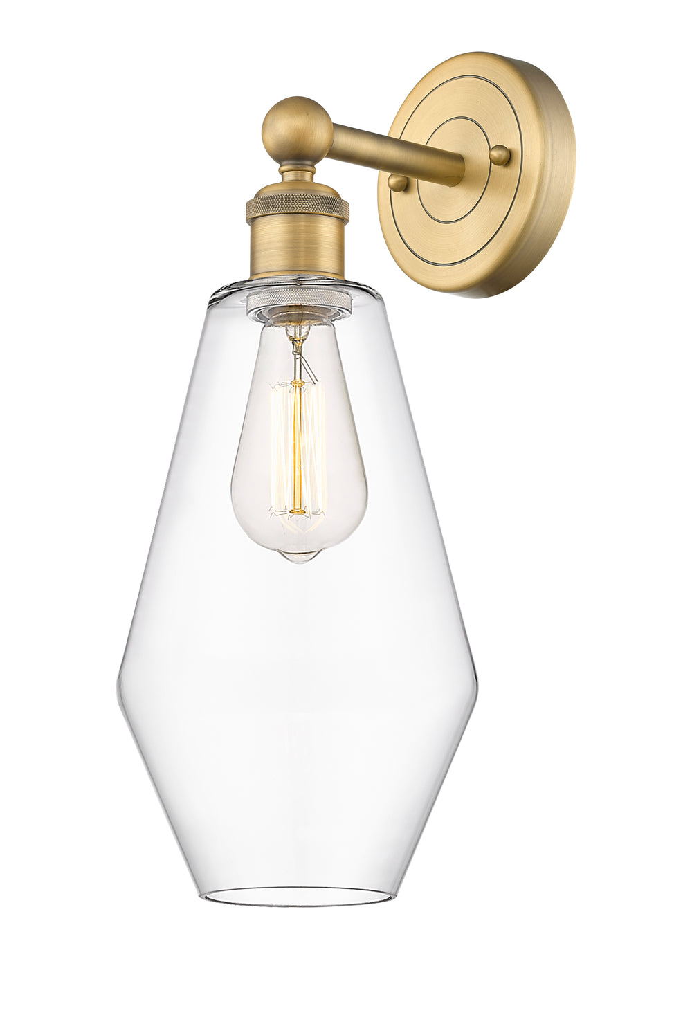 Innovations Lighting Cindyrella 7" Sconce - Brushed Brass Wall Sconces Innovations Lighting Clear ; Glass Type: Clear  