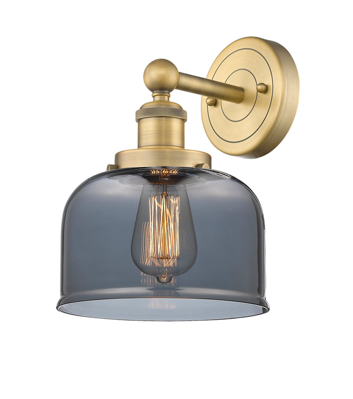 Innovations Lighting Bell 8" Sconce - Brushed Brass Wall Sconces Innovations Lighting Light Smoke ; Glass Type: Colorful  