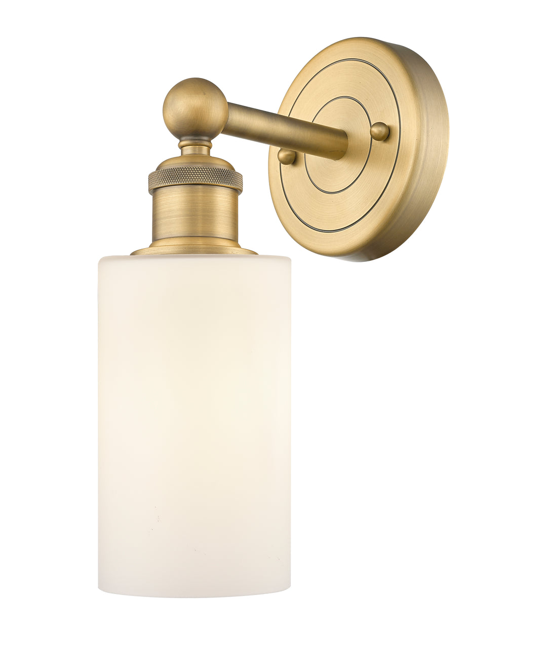 Innovations Lighting Clymer 4" Sconce - Brushed Brass Wall Sconces Innovations Lighting Matte White ; Glass Type: White  