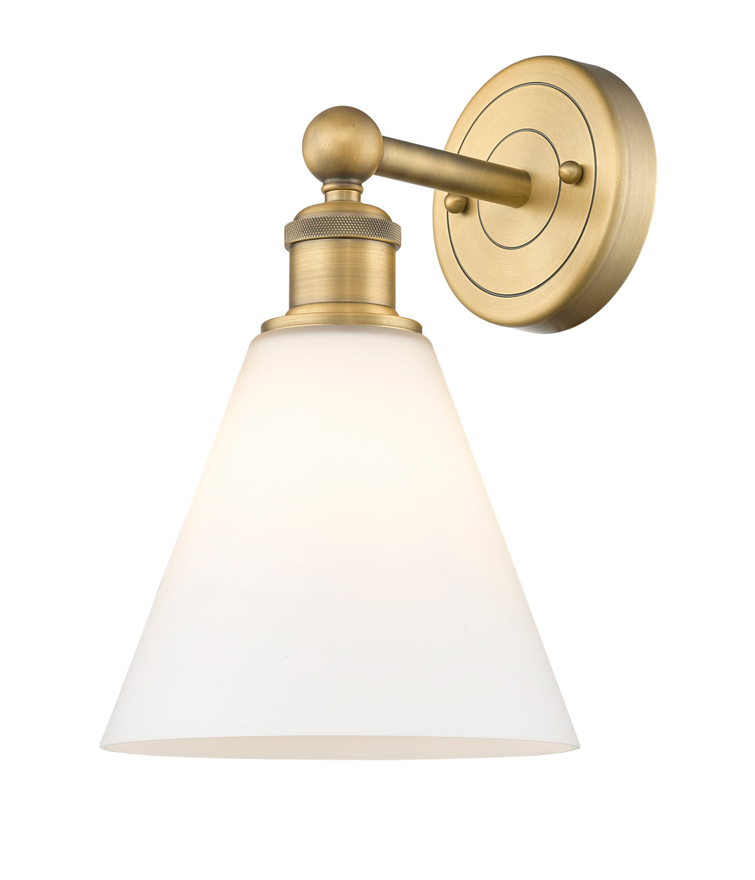 Innovations Lighting Berkshire Glass 8" Sconce - Brushed Brass Wall Sconces Innovations Lighting Matte White ; Glass Type: White  