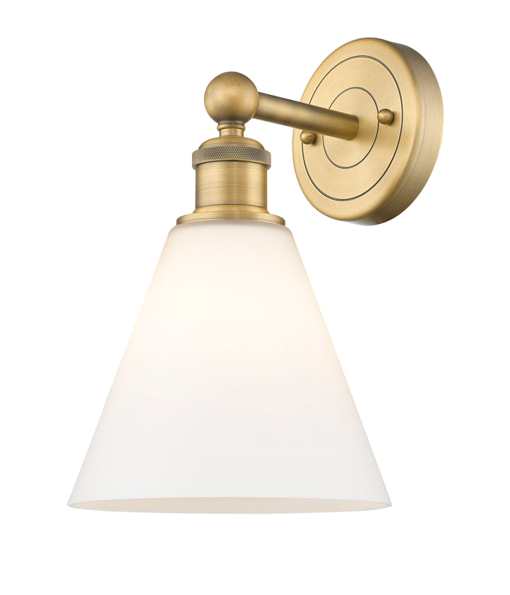 Innovations Lighting Berkshire Glass 8" Sconce - Brushed Brass Wall Sconces Innovations Lighting Matte White ; Glass Type: White  