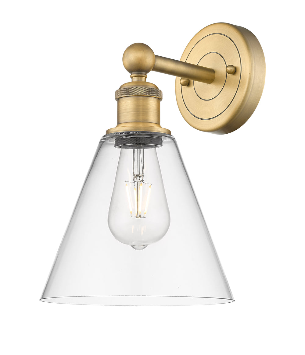 Innovations Lighting Berkshire Glass 8" Sconce - Brushed Brass Wall Sconces Innovations Lighting Clear ; Glass Type: Clear  