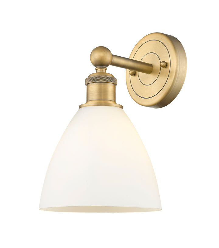 Innovations Lighting Bristol 7.5" Sconce - Brushed Brass Wall Sconces Innovations Lighting Matte White ; Glass Type: White  