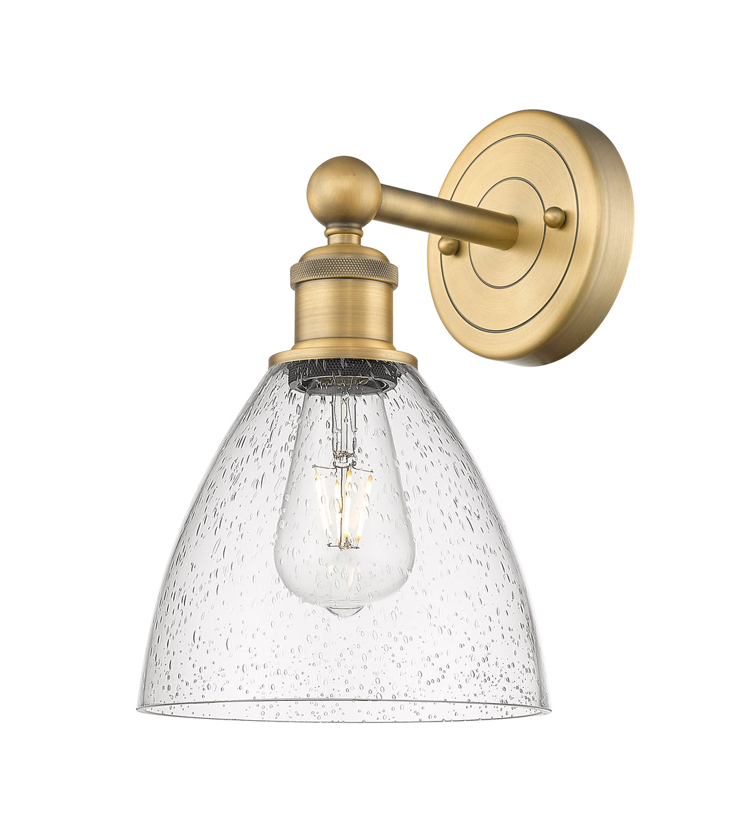 Innovations Lighting Bristol 7.5" Sconce - Brushed Brass Wall Sconces Innovations Lighting Seedy ; Glass Type: Seeded  