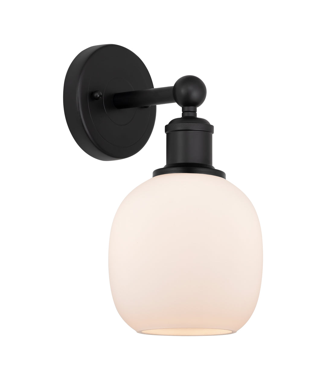 Innovations Lighting Belfast 6" Sconce - Matte Black Wall Sconces Innovations Lighting Matte White ; Glass Type: White  