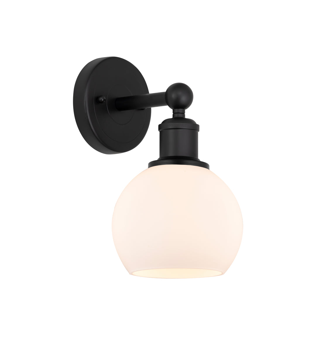 Innovations Lighting Athens 6" Sconce - Matte Black Wall Sconces Innovations Lighting Matte White ; Glass Type: White  