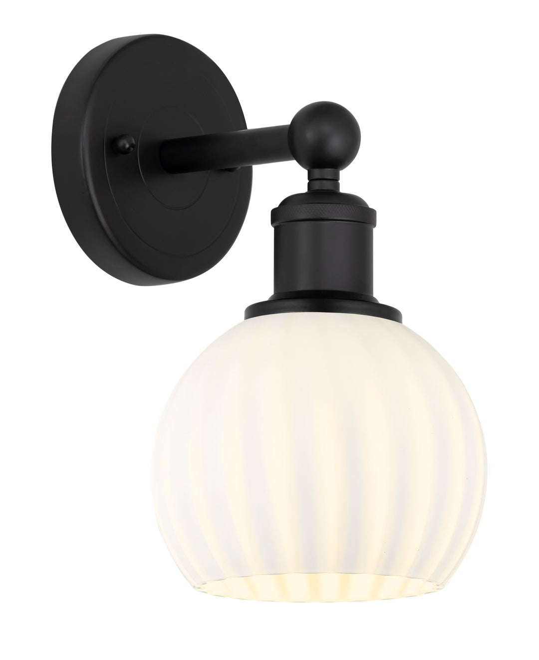 Innovations Lighting White Venetian 6" Sconce - Matte Black