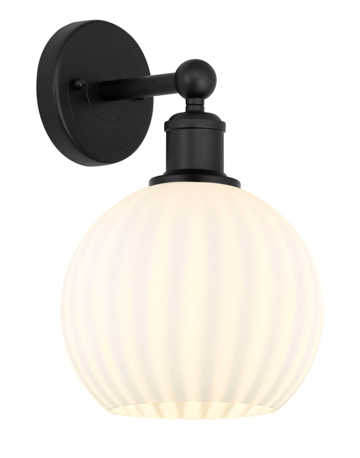 Innovations Lighting White Venetian 8" Sconce - Matte Black