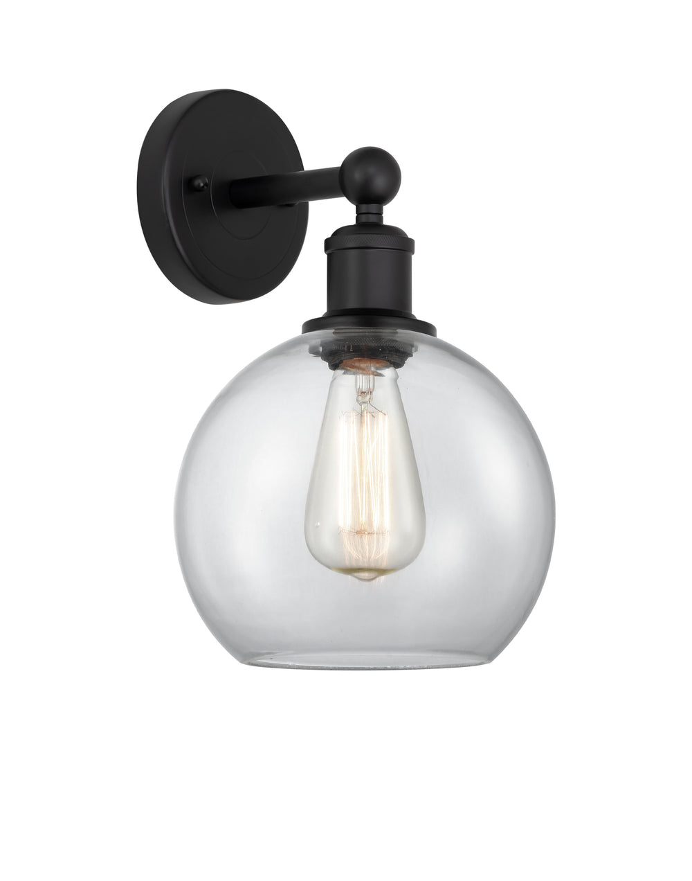 Innovations Lighting Athens 8" Sconce - Matte Black Wall Sconces Innovations Lighting Clear ; Glass Type: Clear  