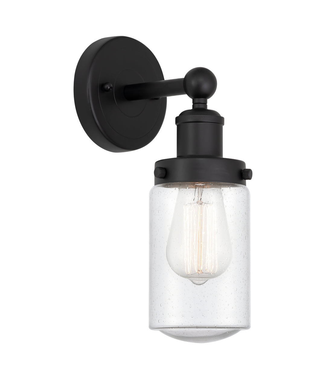 Innovations Lighting Dover 4.5" Sconce - Matte Black Wall Sconces Innovations Lighting Seedy ; Glass Type: Seedy; Ribbed  