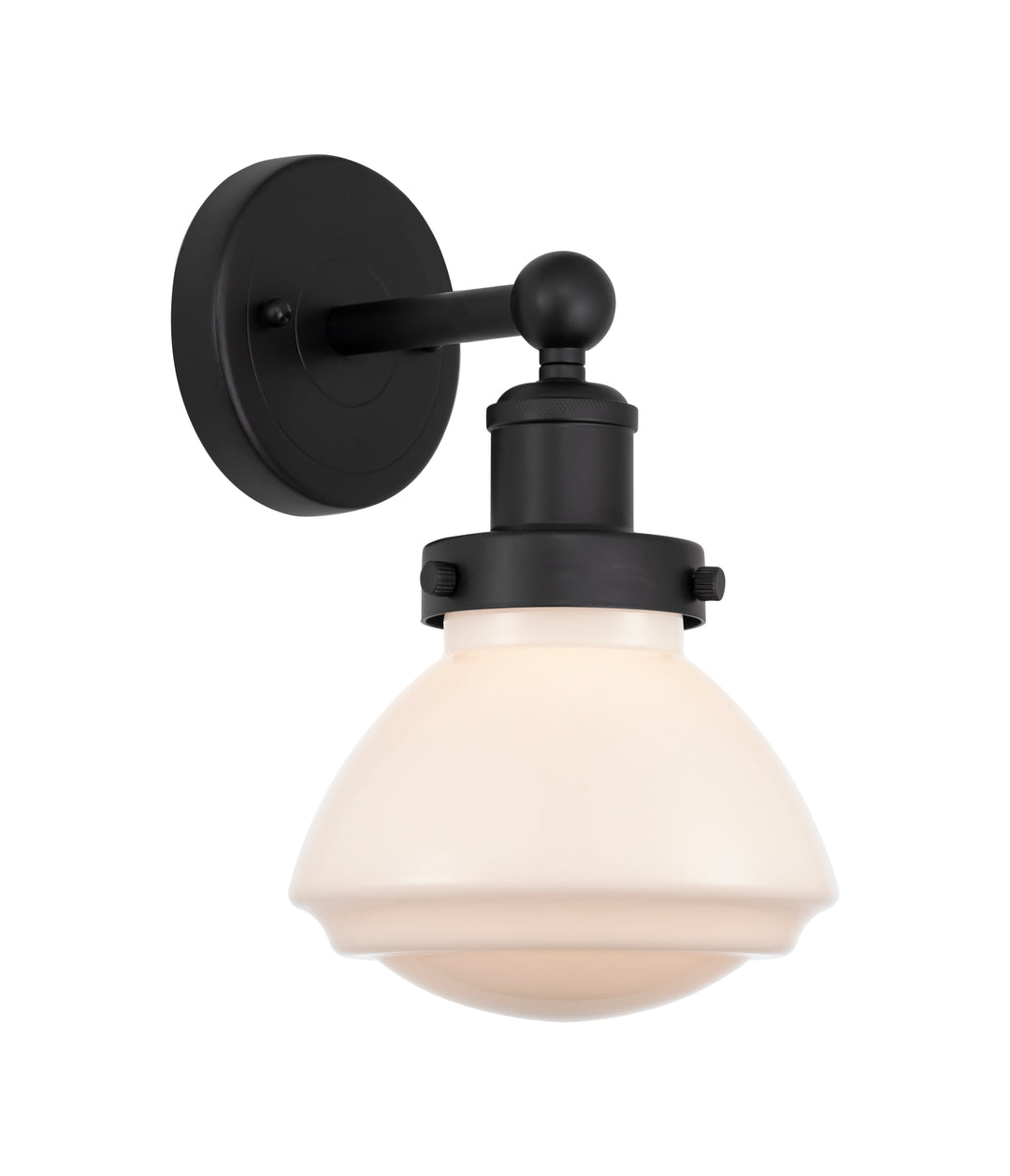 Innovations Lighting Olean 6.75" Sconce - Matte Black Wall Sconces Innovations Lighting Matte White ; Glass Type: Frosted; Ribbed  