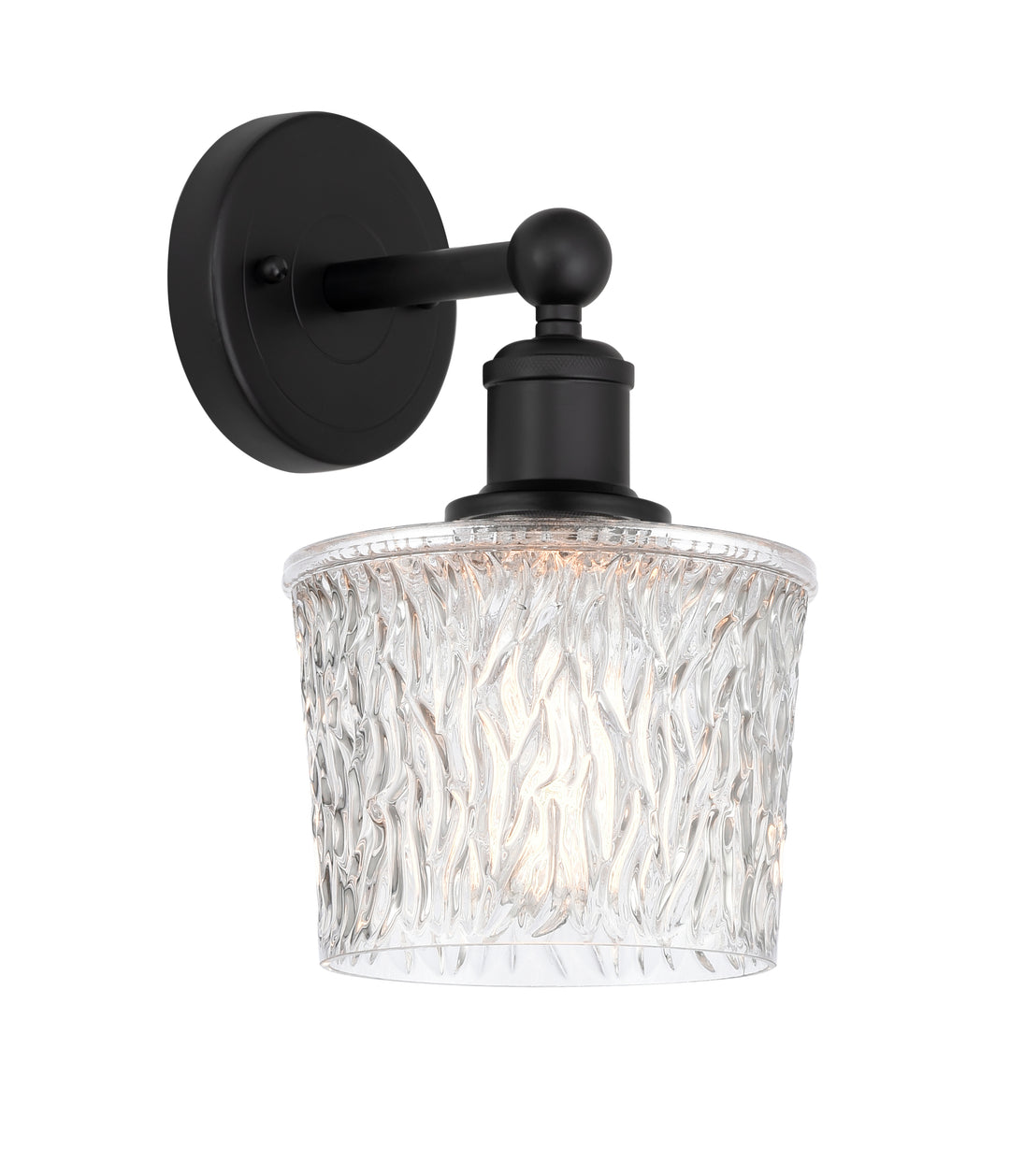 Innovations Lighting Niagara 6.5" Sconce - Matte Black Wall Sconces Innovations Lighting Clear ; Glass Type: Transparent; Textured  