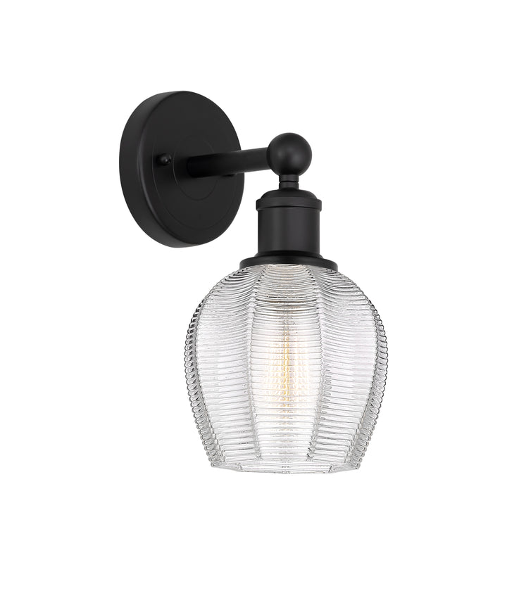 Innovations Lighting Norfolk Sconce - Matte Black Wall Sconces Innovations Lighting Clear ; Glass Type: Transparent  