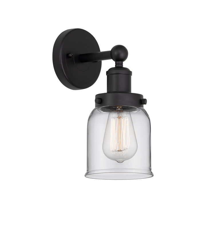 Innovations Lighting Bell 5" Sconce - Matte Black Wall Sconces Innovations Lighting Clear ; Glass Type: Transparent; Ribbed  