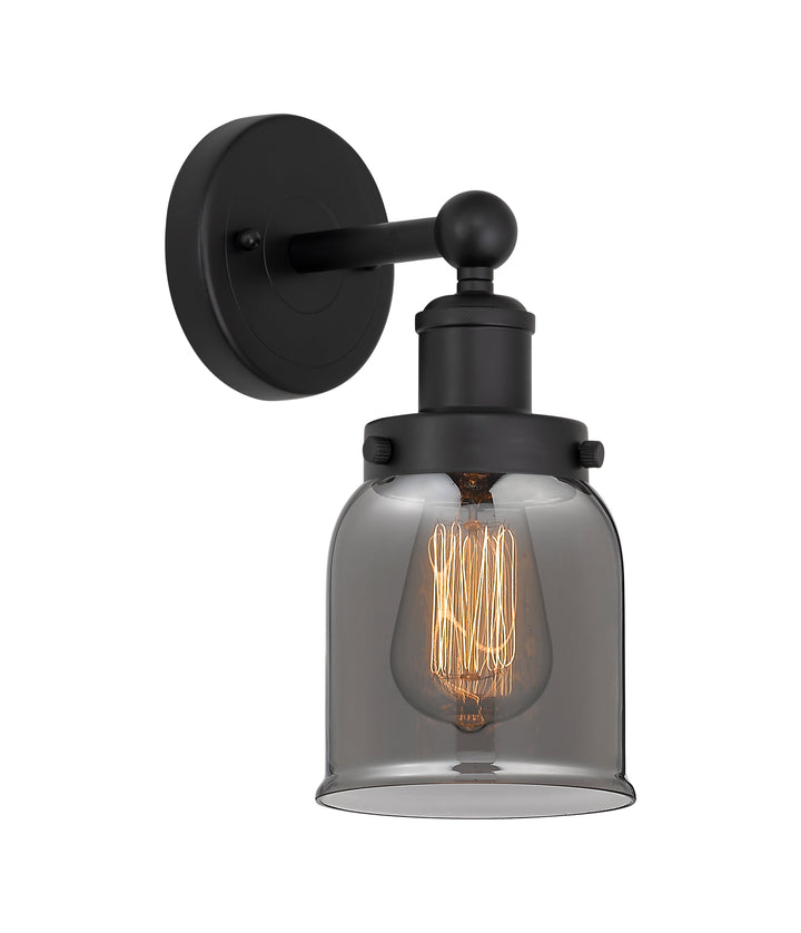 Innovations Lighting Bell 5" Sconce - Matte Black Wall Sconces Innovations Lighting Light Smoke ; Glass Type: Colorful  