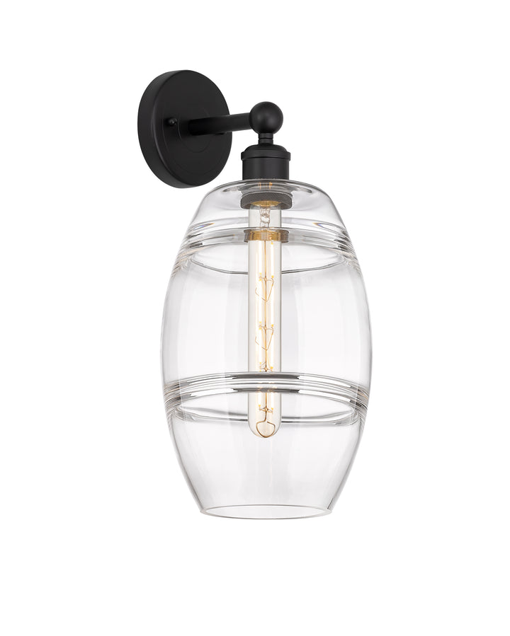 Innovations Lighting Vaz 8" Sconce - Matte Black Wall Sconces Innovations Lighting Clear ; Glass Type: Clear  