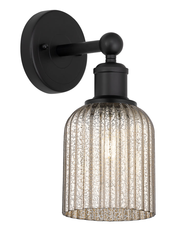 Innovations Lighting Bridal Veil 5" Sconce - Matte Black Wall Sconces Innovations Lighting Mercury ; Glass Type: Mercury; Ribbed  