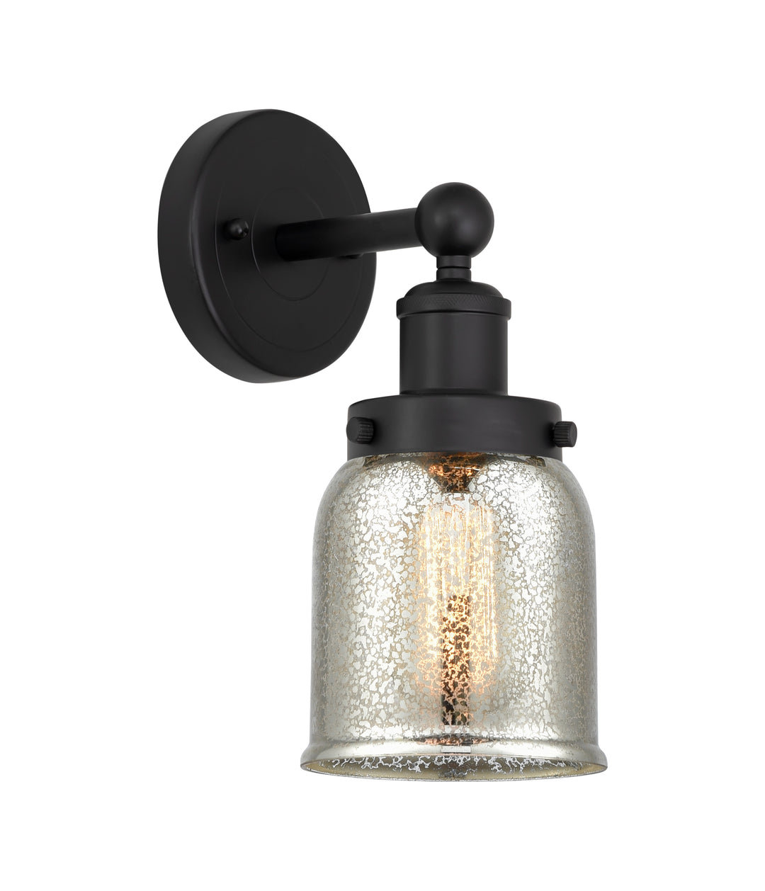 Innovations Lighting Bell 5" Sconce - Matte Black Wall Sconces Innovations Lighting Silver Plated Mercury ; Glass Type: Mercury  