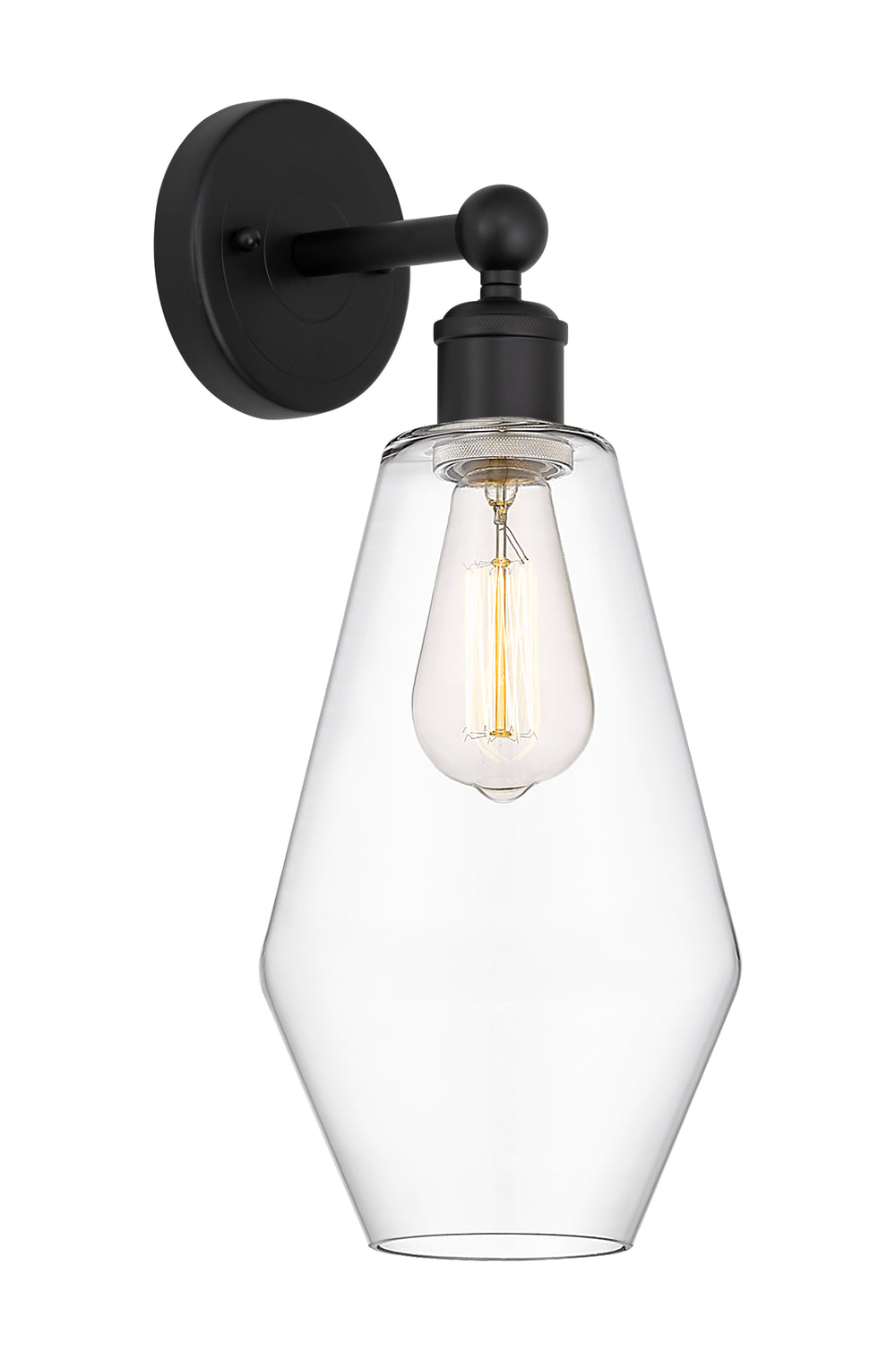 Innovations Lighting Cindyrella 7" Sconce - Matte Black Wall Sconces Innovations Lighting Clear ; Glass Type: Clear  